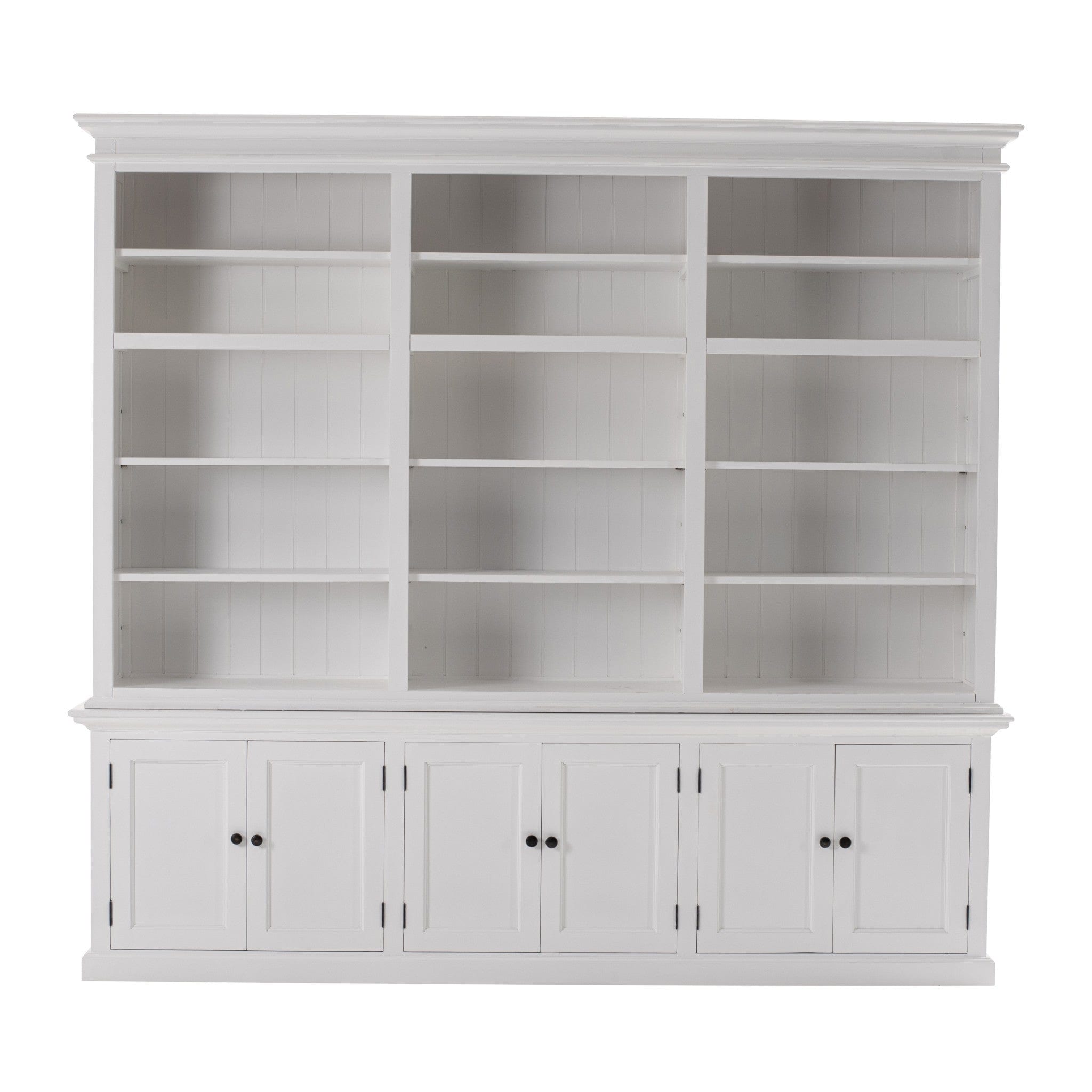 71" White Solid Wood Frame Dining Hutch With Multiple Shelves And Three Drawers