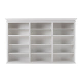 71" White Solid Wood Frame Dining Hutch With Multiple Shelves And Three Drawers