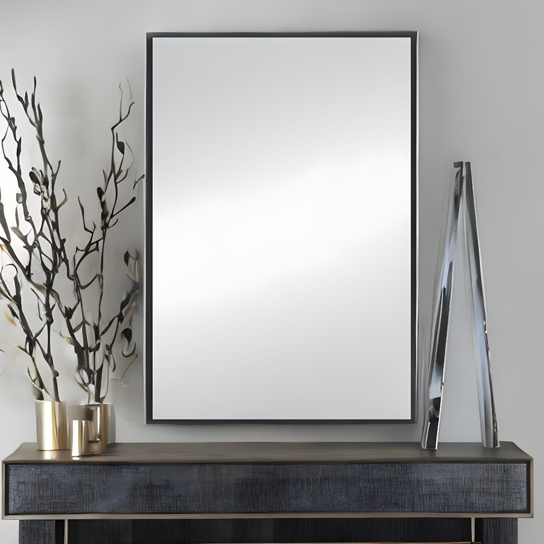 Black Aluminum Wall Mirror