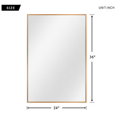 36" Gold Metal Framed Bathroom Vanity Mirror