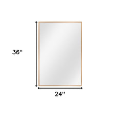 36" Gold Metal Framed Bathroom Vanity Mirror