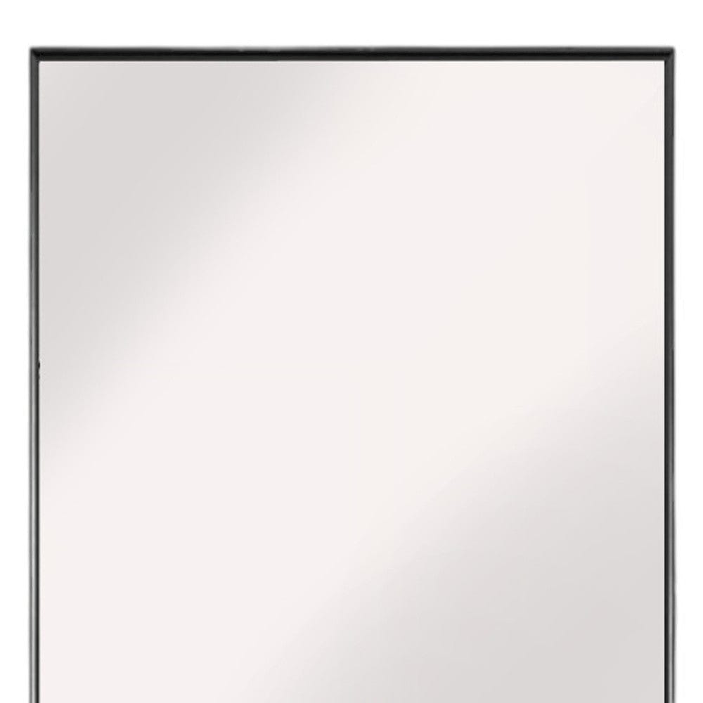 59" Black Metal Framed Full Length Mirror - Homeroots