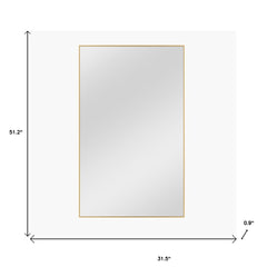 51" Gold Metal Framed Full Length Hanging Mirror - Homeroots