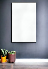 51" Black Metal Framed Full Length Hanging Mirror - Homeroots