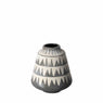 8" Ceramic Gray and Ivory Abstract Round Table Vase