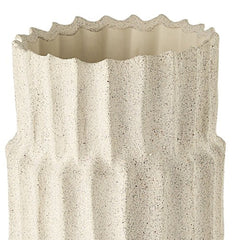 14" Sand Organic Textured Ceramic Cylinder Table Vase