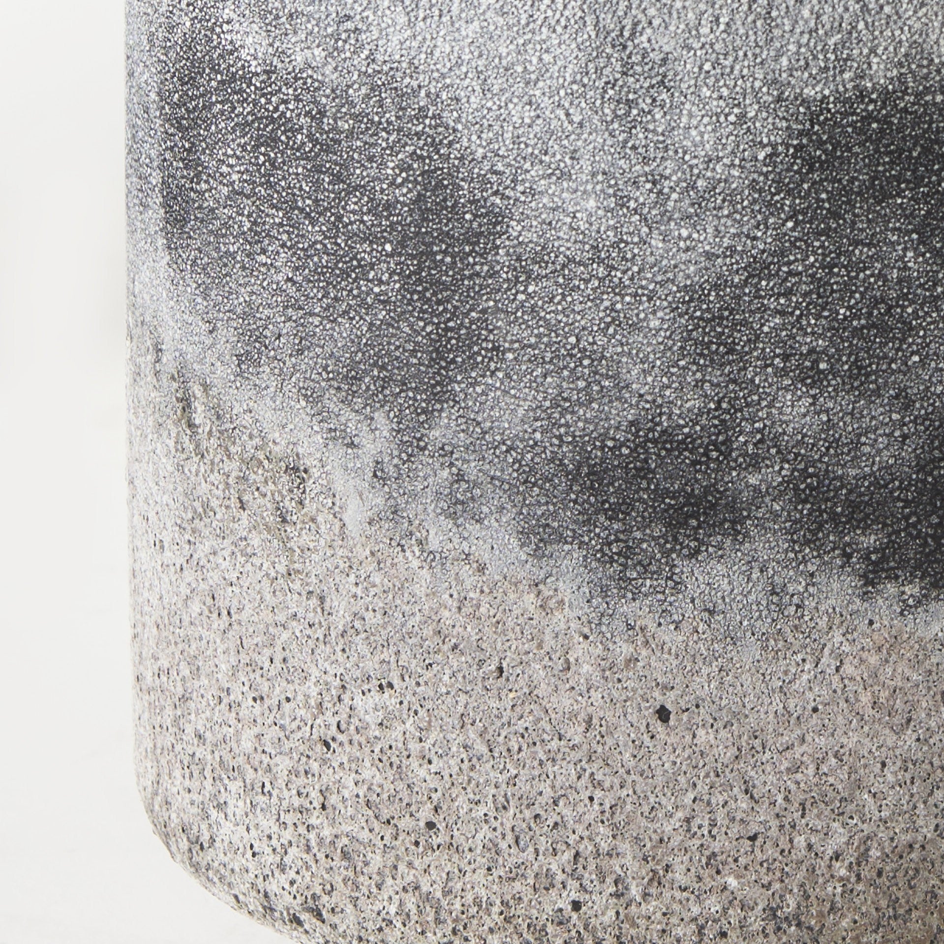 6" Black Brown and Gray Ombre Textured Ceramic Vase