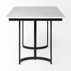 71" White And Black Dining Table