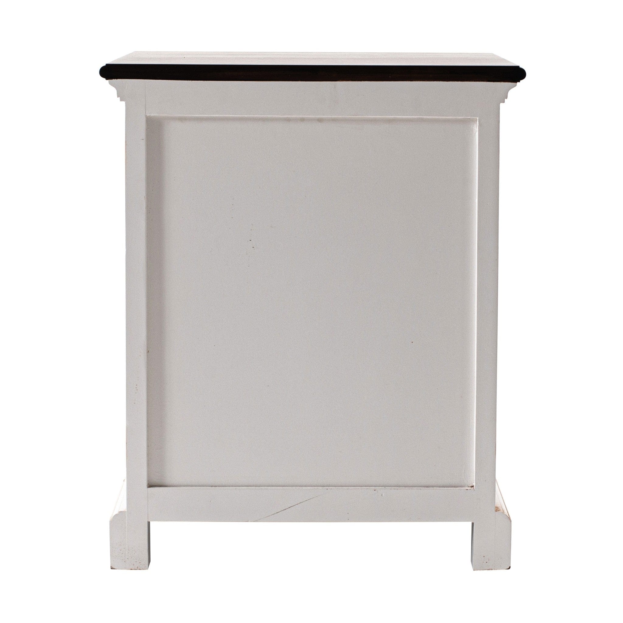 Distressed White and Deep Brown Nightstand With Shelves - Homeroots