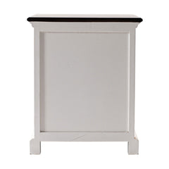 Distressed White and Deep Brown Nightstand With Shelves - Homeroots