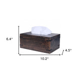 Dark Brown Mango Wood Rectangular Tissue Holder