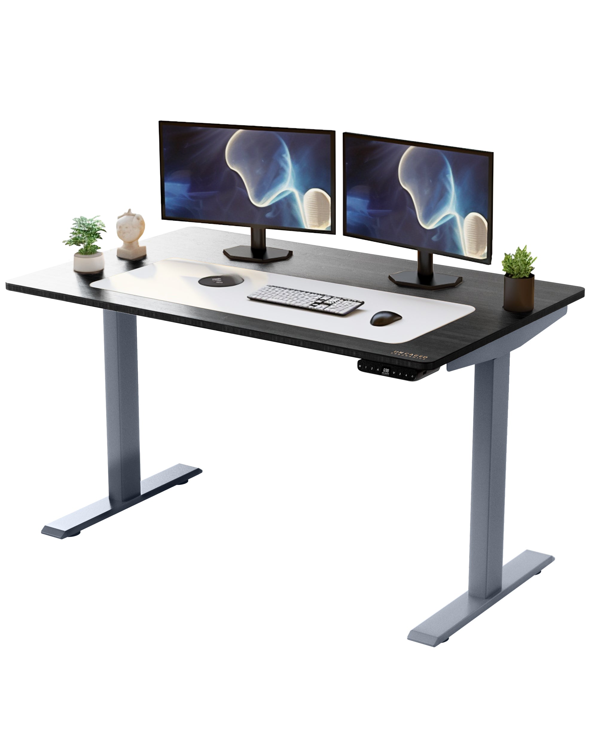 Premier 52" Gray Dual Motor Electric Office Adjustable Standing Desk