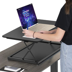 20" Adjustable Black Stainless Steel Standing Desk Converter