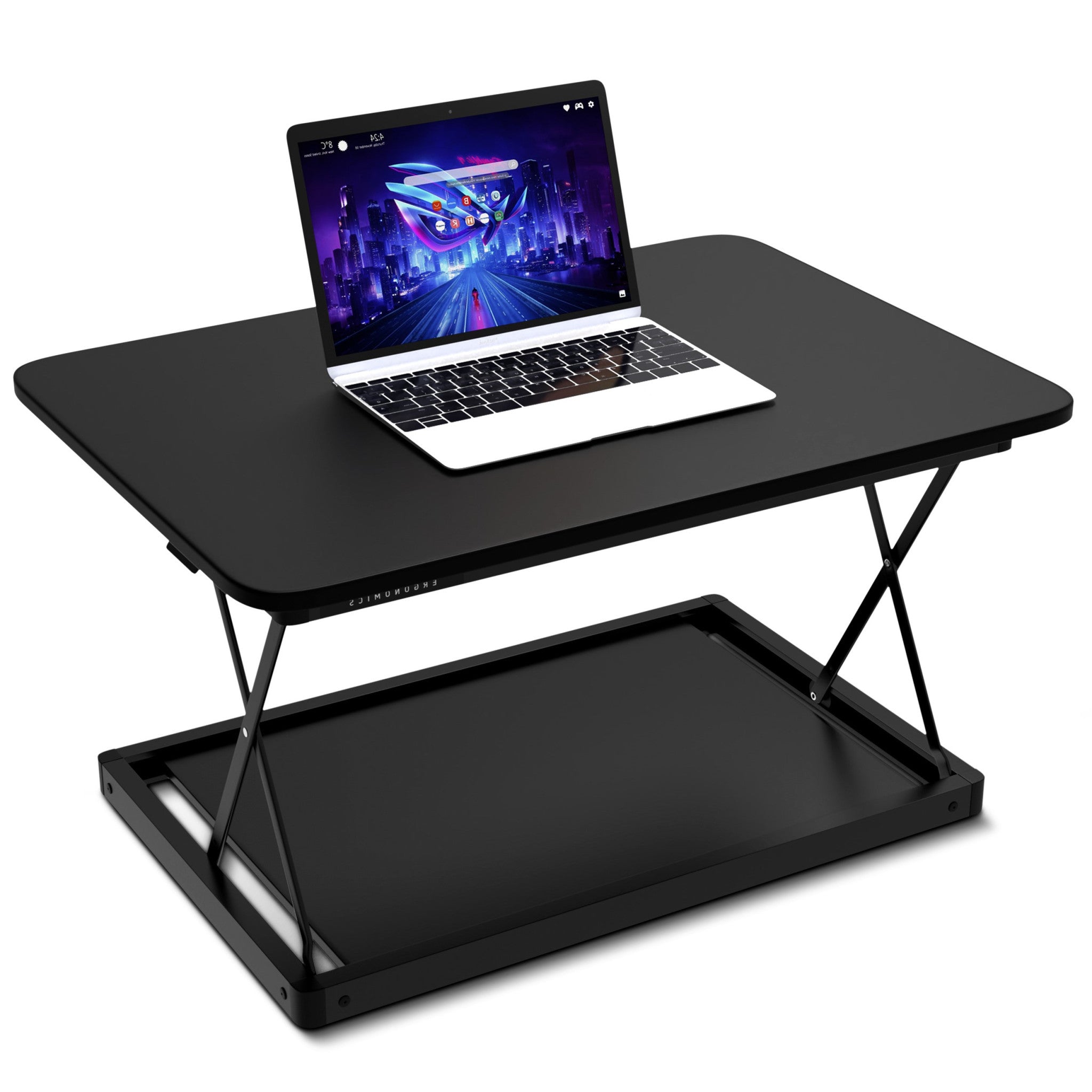 20" Adjustable Black Stainless Steel Standing Desk Converter