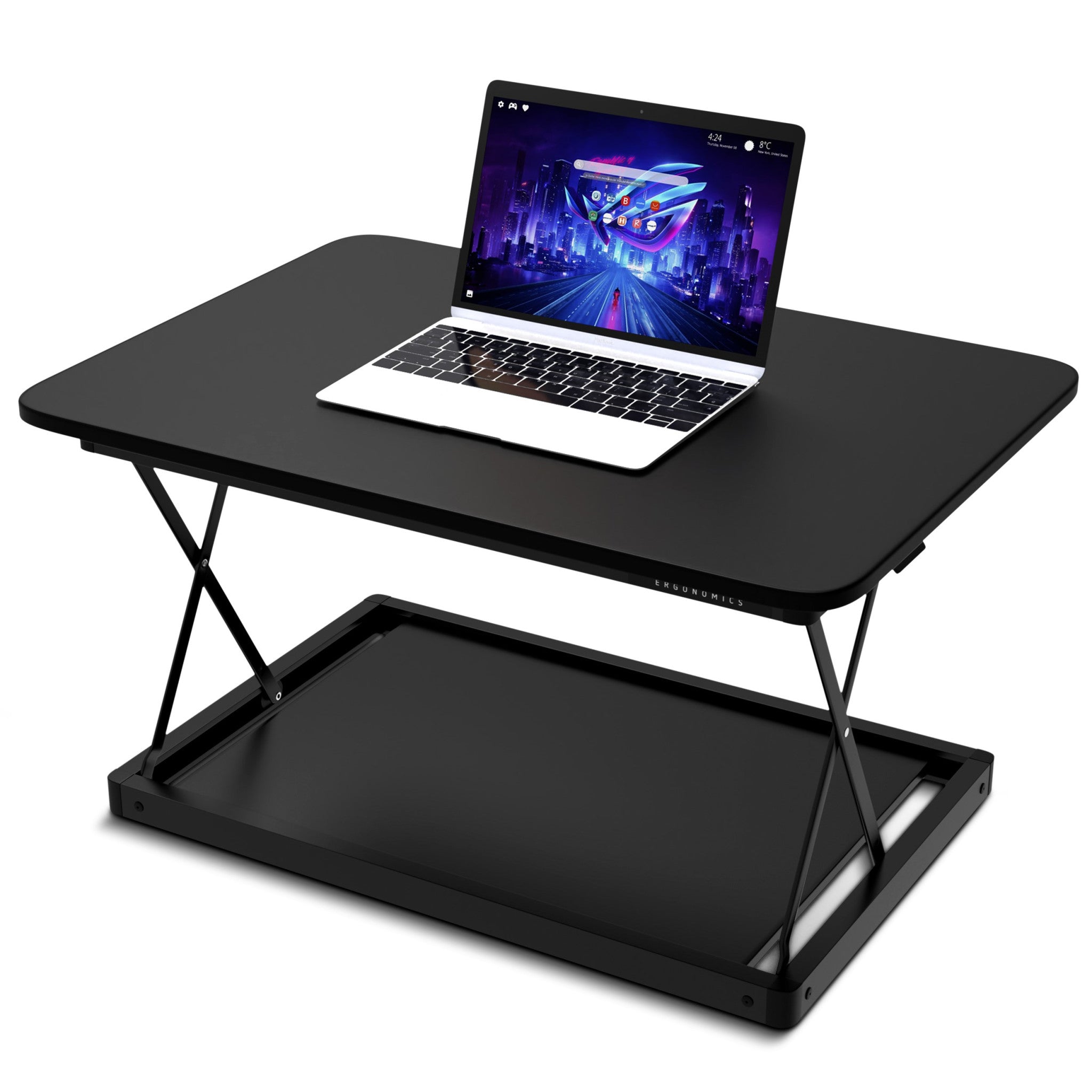 20" Adjustable Black Stainless Steel Standing Desk Converter