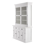 57" White Solid Wood Frame Dining Hutch With Twelve Shelves And Two Drawers - Homeroots