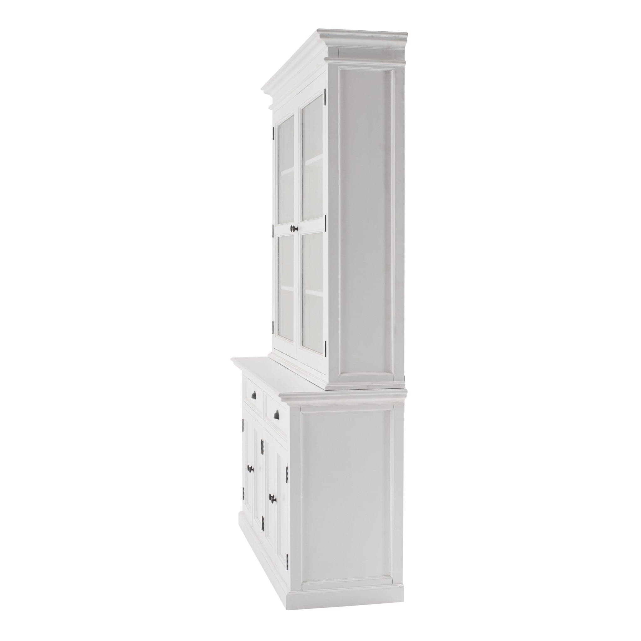 57" White Solid Wood Frame Dining Hutch With Twelve Shelves And Two Drawers - Homeroots