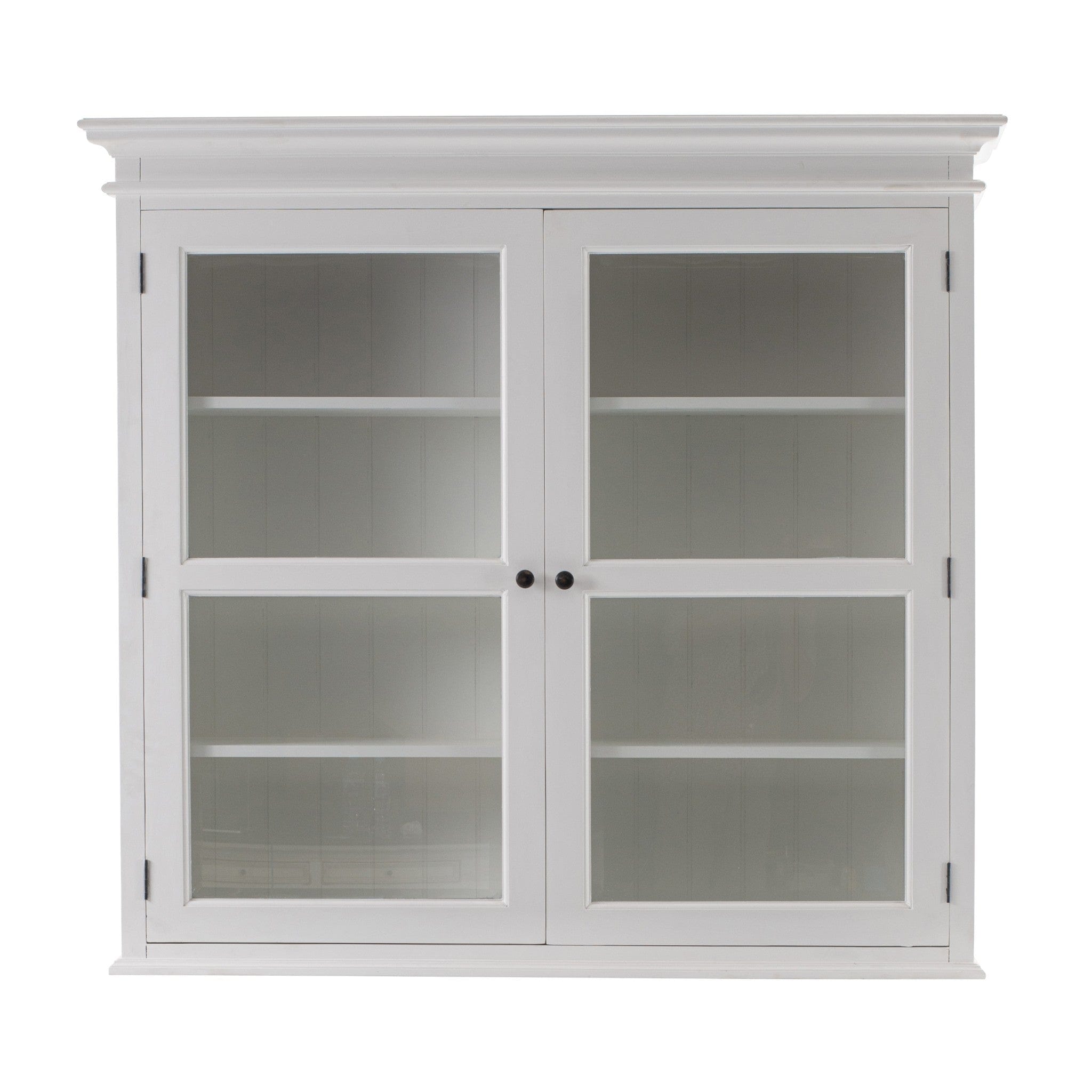 57" White Solid Wood Frame Dining Hutch With Twelve Shelves And Two Drawers - Homeroots