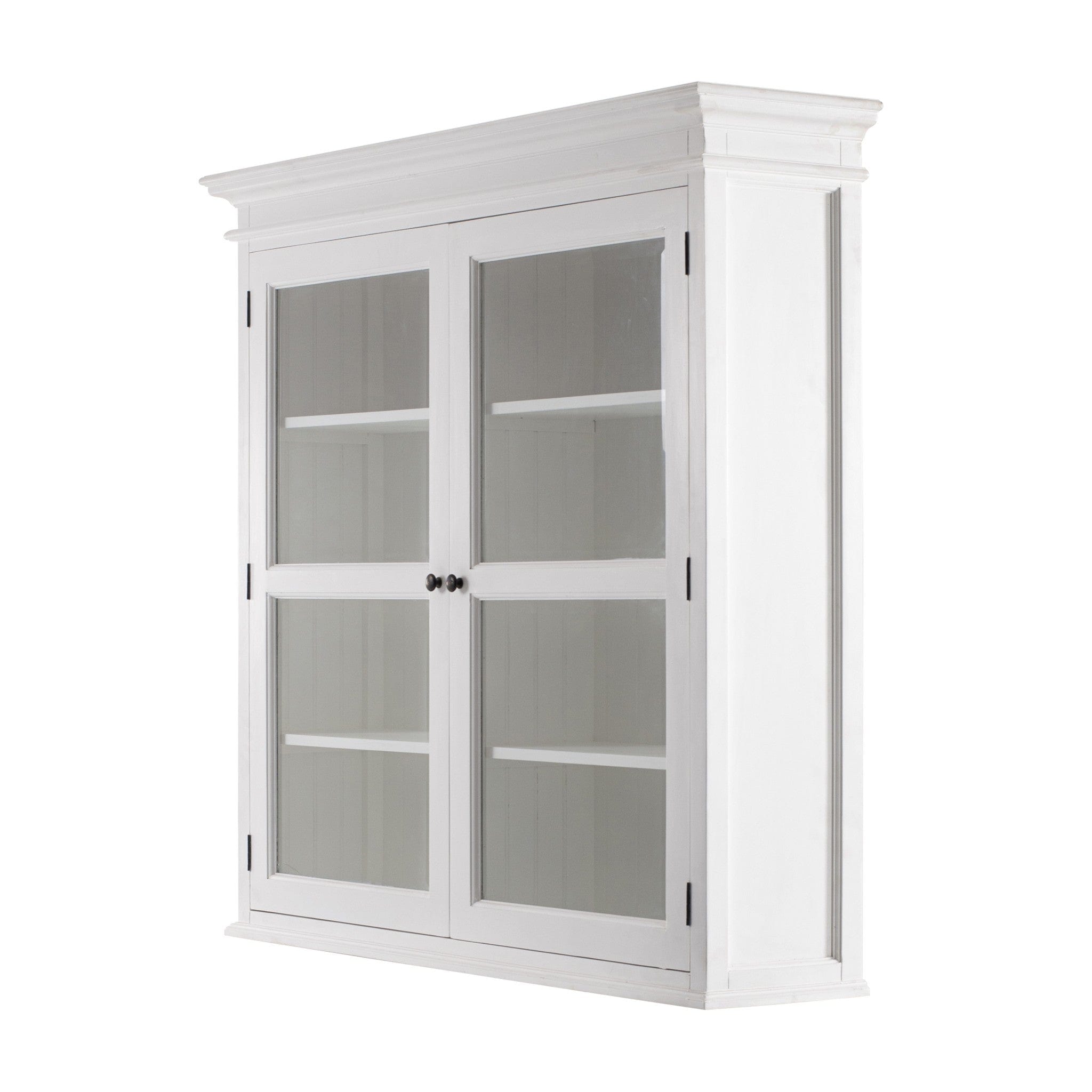 57" White Solid Wood Frame Dining Hutch With Twelve Shelves And Two Drawers - Homeroots