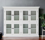 52" White Wood and Glass Two Level Storage Cabinet - Homeroots