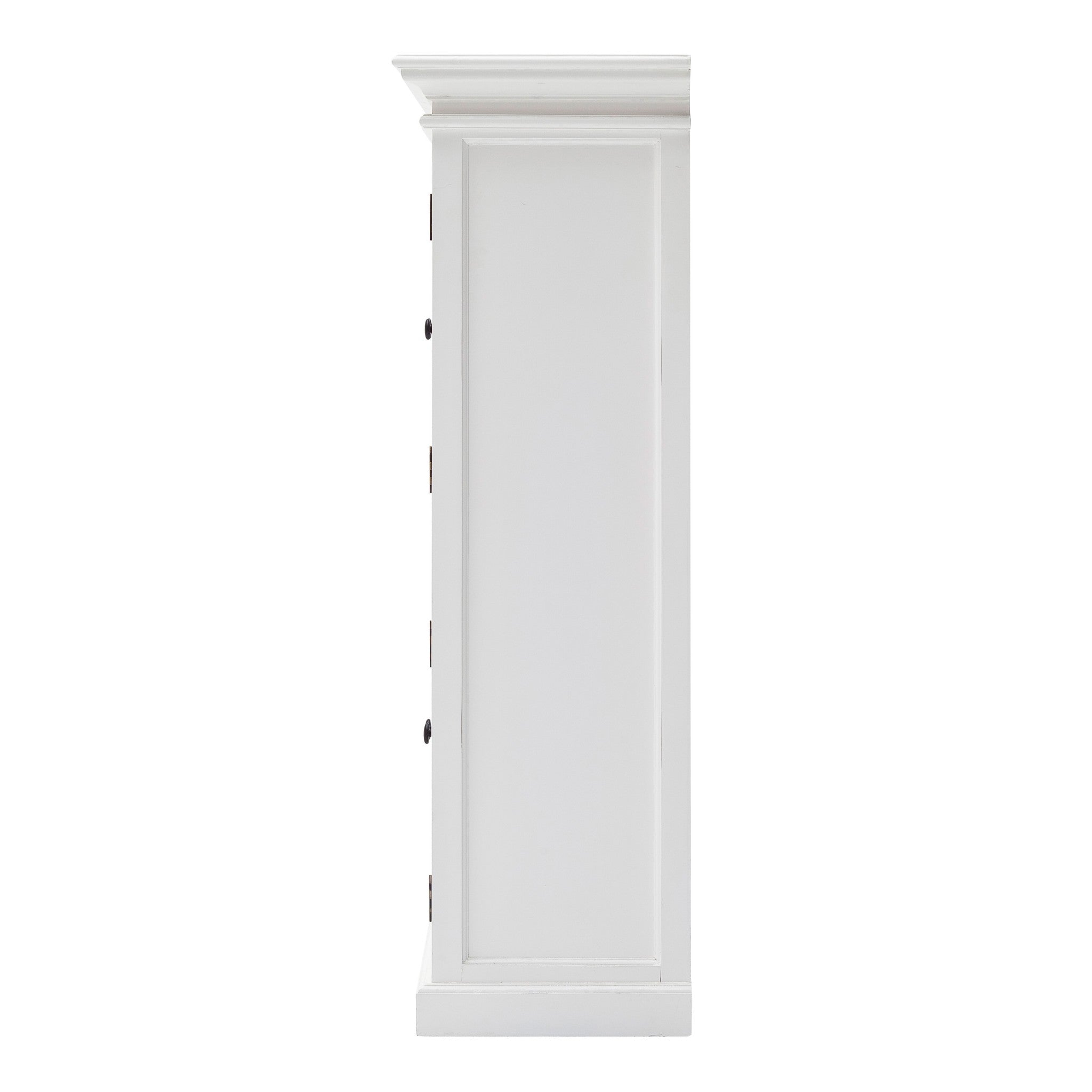 52" White Wood and Glass Two Level Storage Cabinet - Homeroots