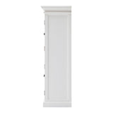 52" White Wood and Glass Two Level Storage Cabinet - Homeroots