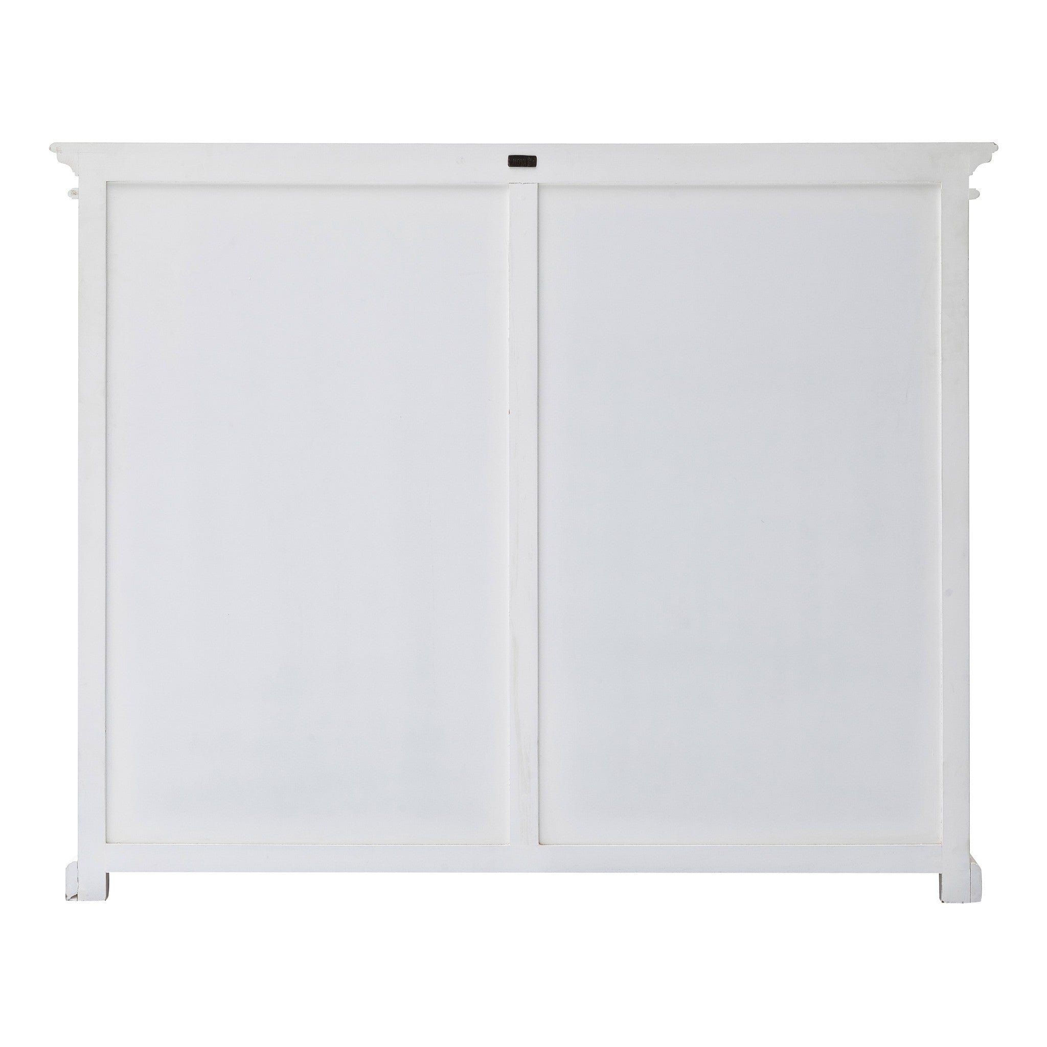 52" White Wood and Glass Two Level Storage Cabinet - Homeroots