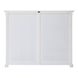 52" White Wood and Glass Two Level Storage Cabinet - Homeroots