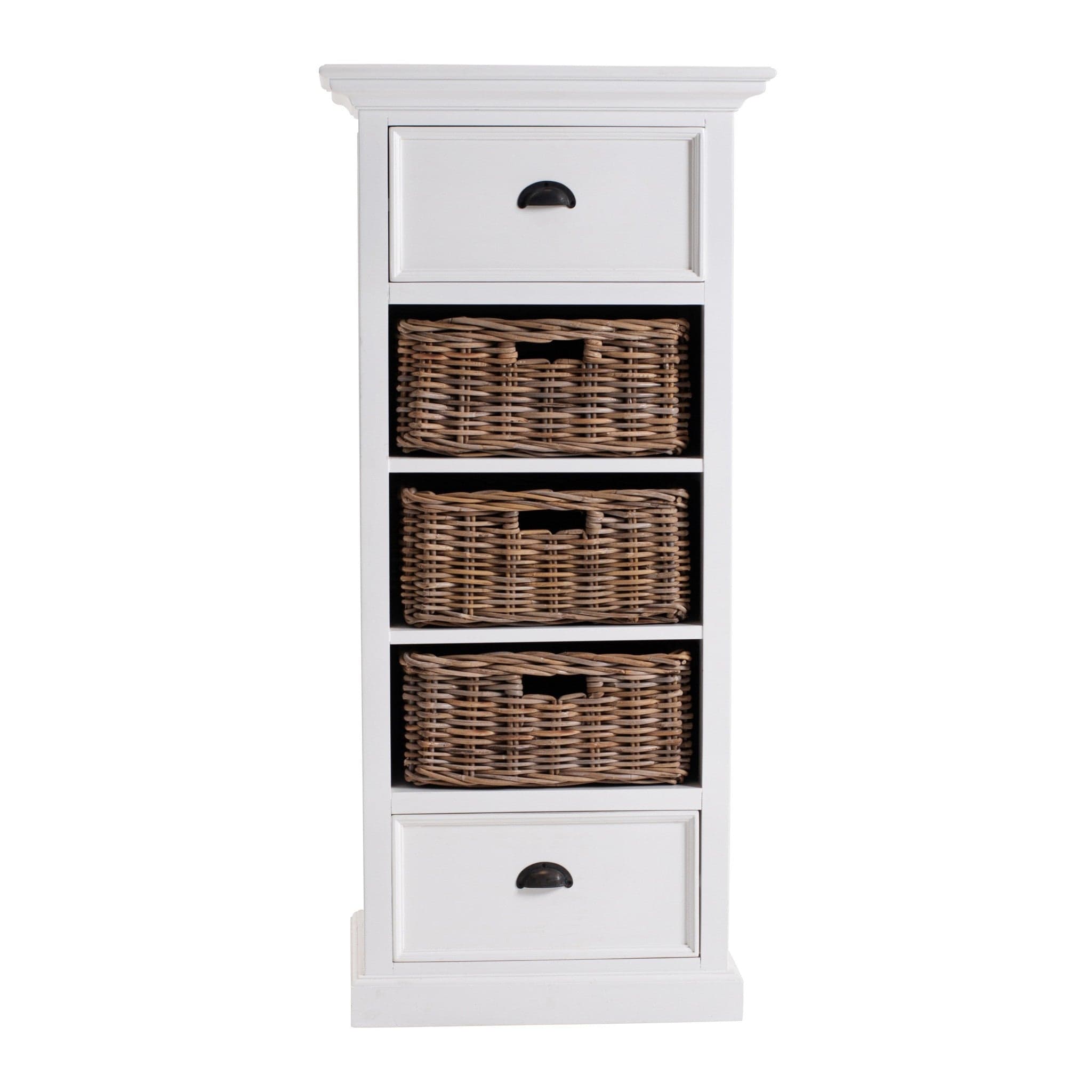 52" White Two Drawer Storage Cabinet With Baskets - Homeroots