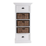 52" White Two Drawer Storage Cabinet With Baskets - Homeroots