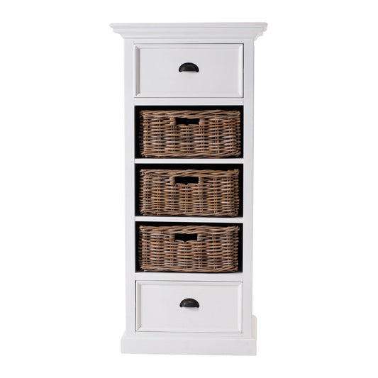 52" White Two Drawer Storage Cabinet With Baskets - Homeroots