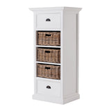 52" White Two Drawer Storage Cabinet With Baskets - Homeroots