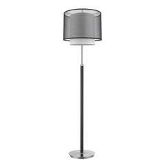 62" Chrome Traditional Shaped Floor Lamp With Black And White Drum Shade - Homeroots