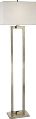 61" Nickel Traditional Shaped Floor Lamp With White Rectangular Shade - Homeroots