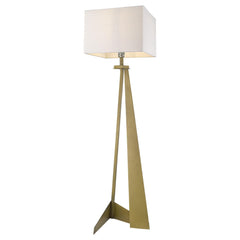 60" Brass Traditional Shaped Floor Lamp With White Novelty Shade - Homeroots