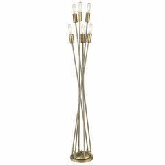 60" Brass Six Light Torchiere Floor Lamp - Homeroots