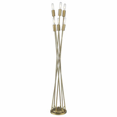 60" Brass Six Light Torchiere Floor Lamp - Homeroots