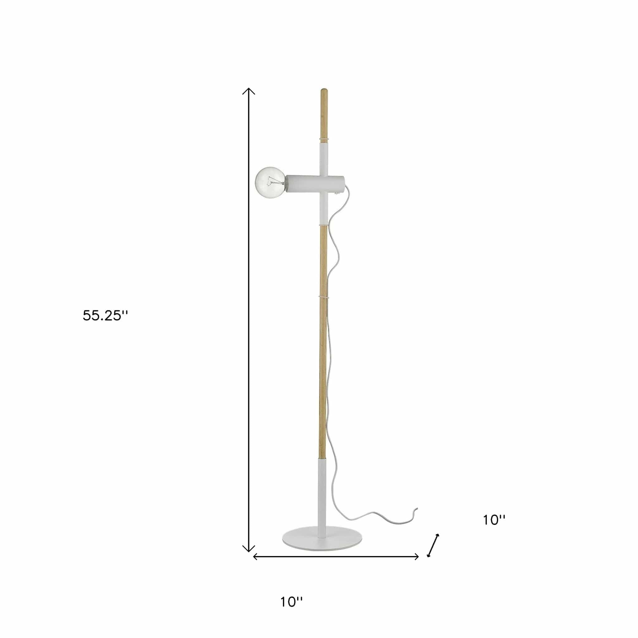 55" Natural Reading Floor Lamp - Homeroots