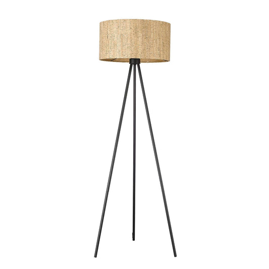 58" Matte Black Tripod Floor Lamp With Shade - Homeroots