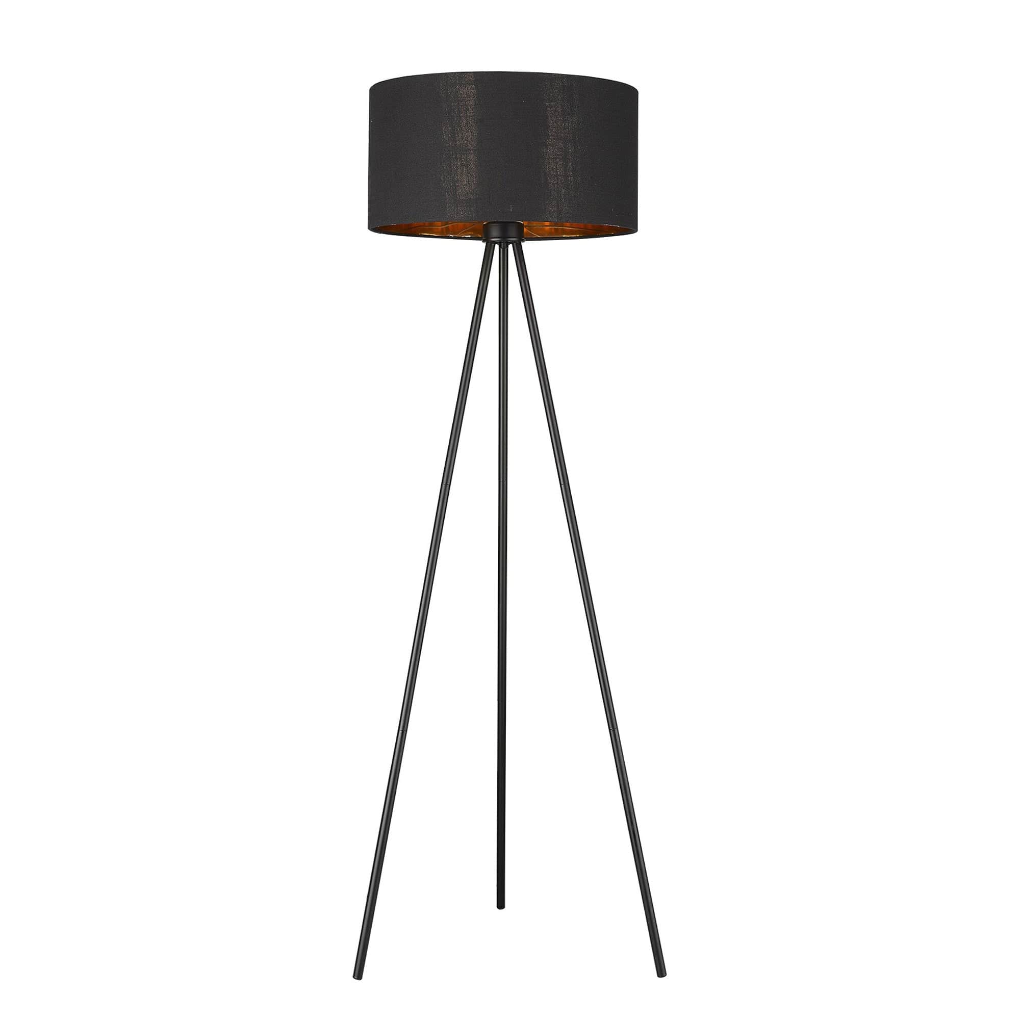 58" Matte Tripod Floor Lamp With Black Drum Shade - Homeroots