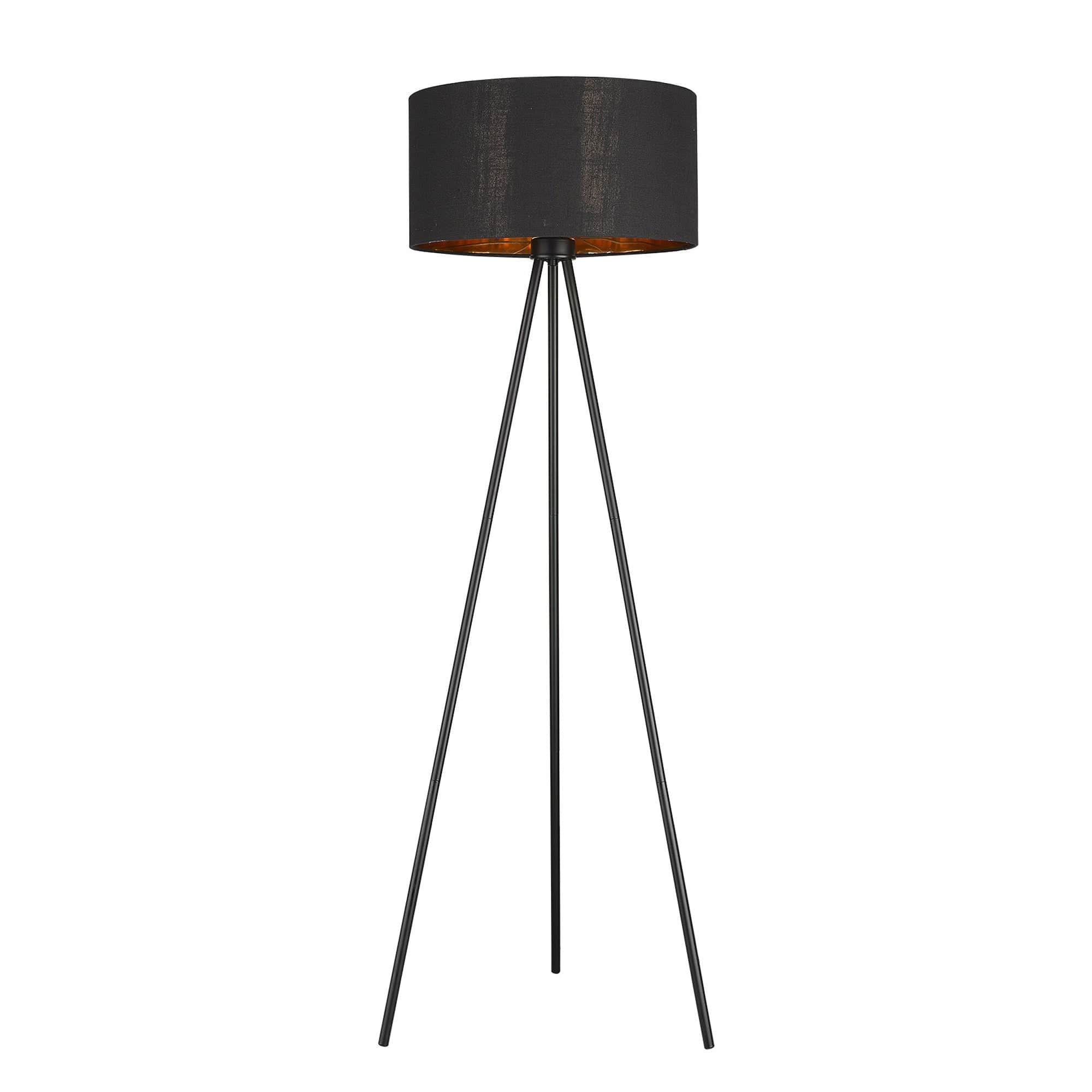 58" Matte Tripod Floor Lamp With Black Drum Shade - Homeroots