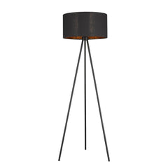 58" Matte Tripod Floor Lamp With Black Drum Shade - Homeroots