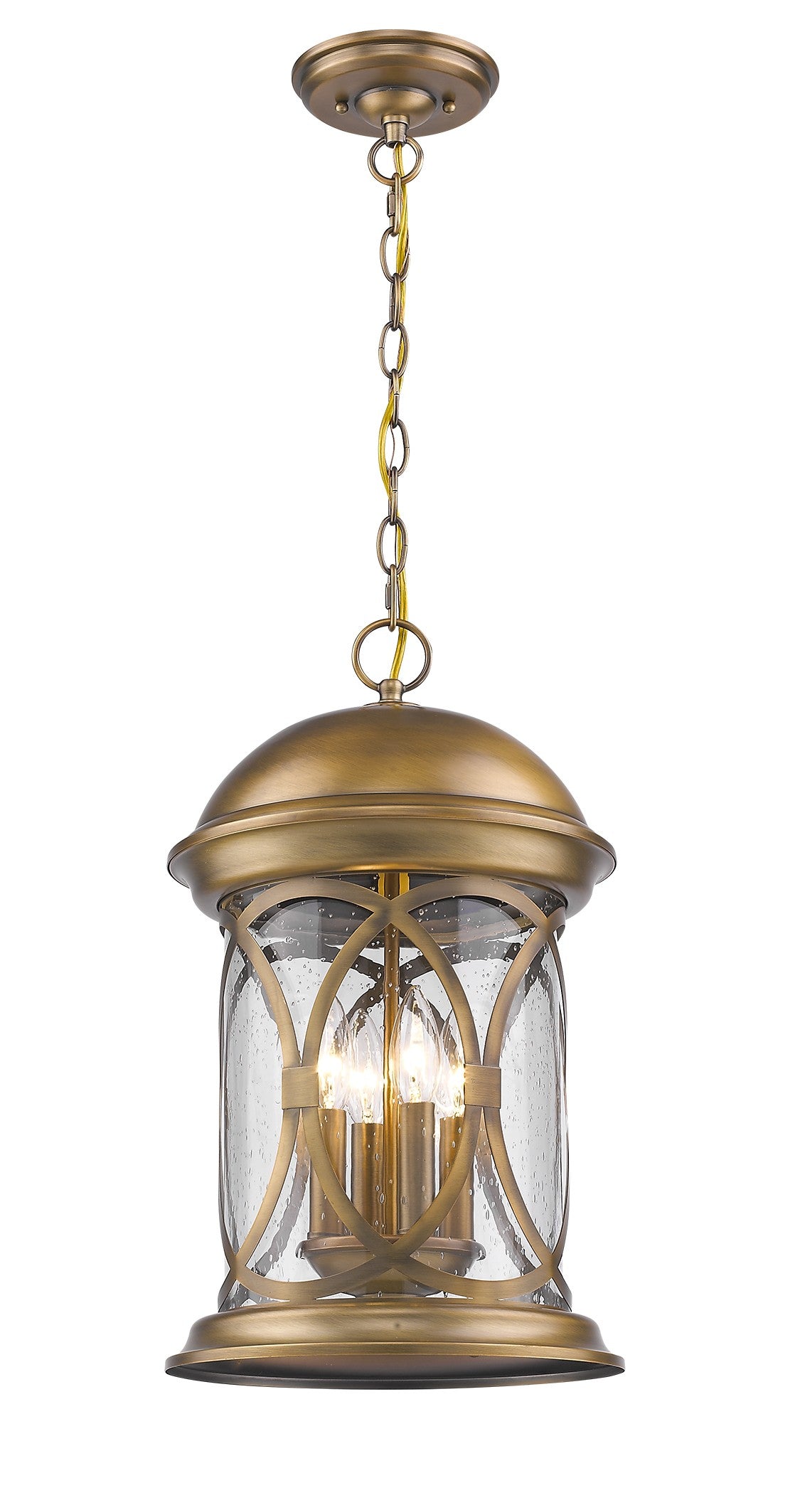 Lincoln 4-Light Antique Brass Hanging Light