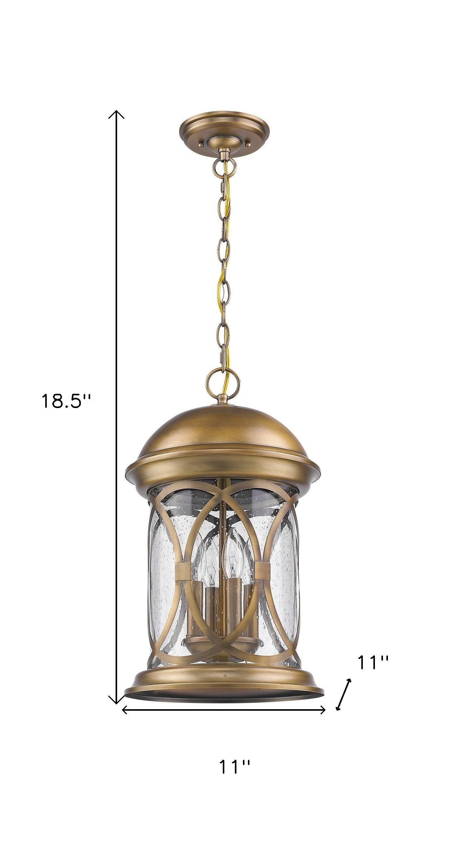 Lincoln 4-Light Antique Brass Hanging Light