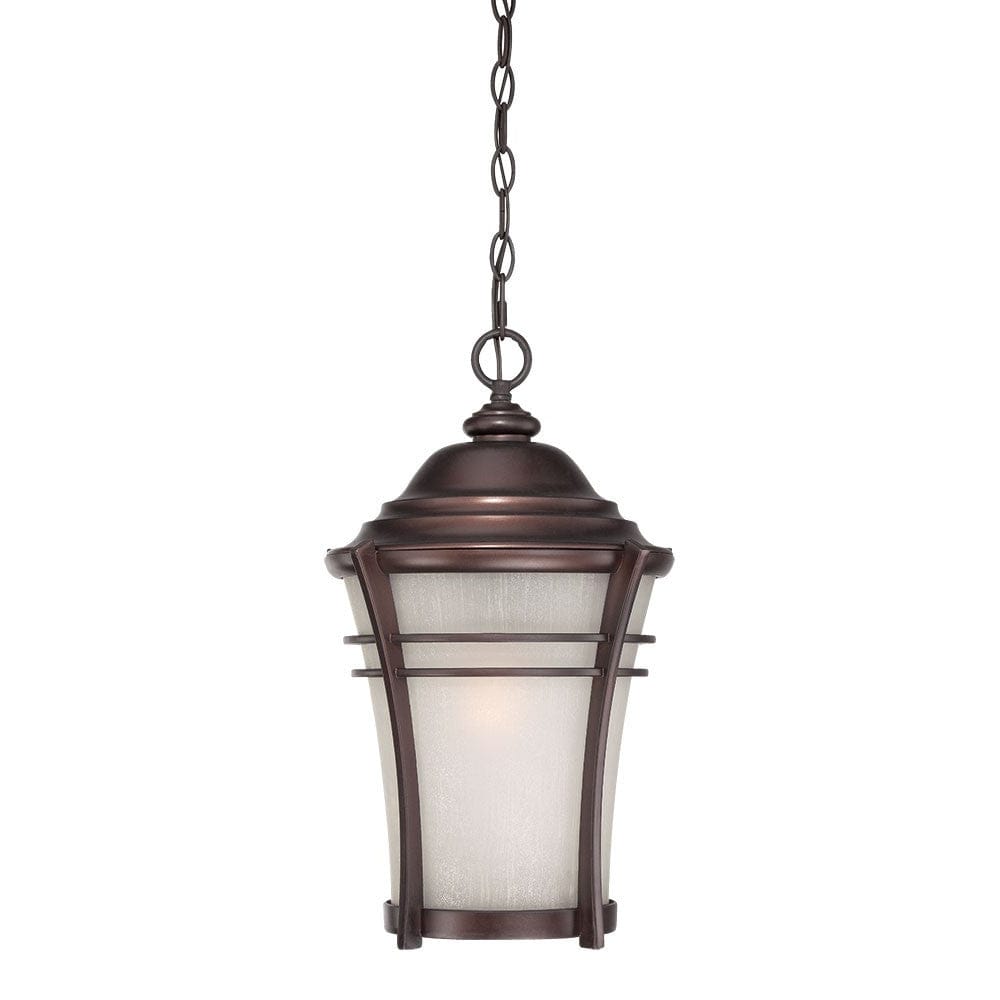 Frosted Glass Bronze Lantern Hanging Light - Homeroots