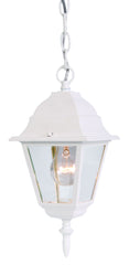 Distressed White Beveled Glass Outdoor Hanging Light - Homeroots