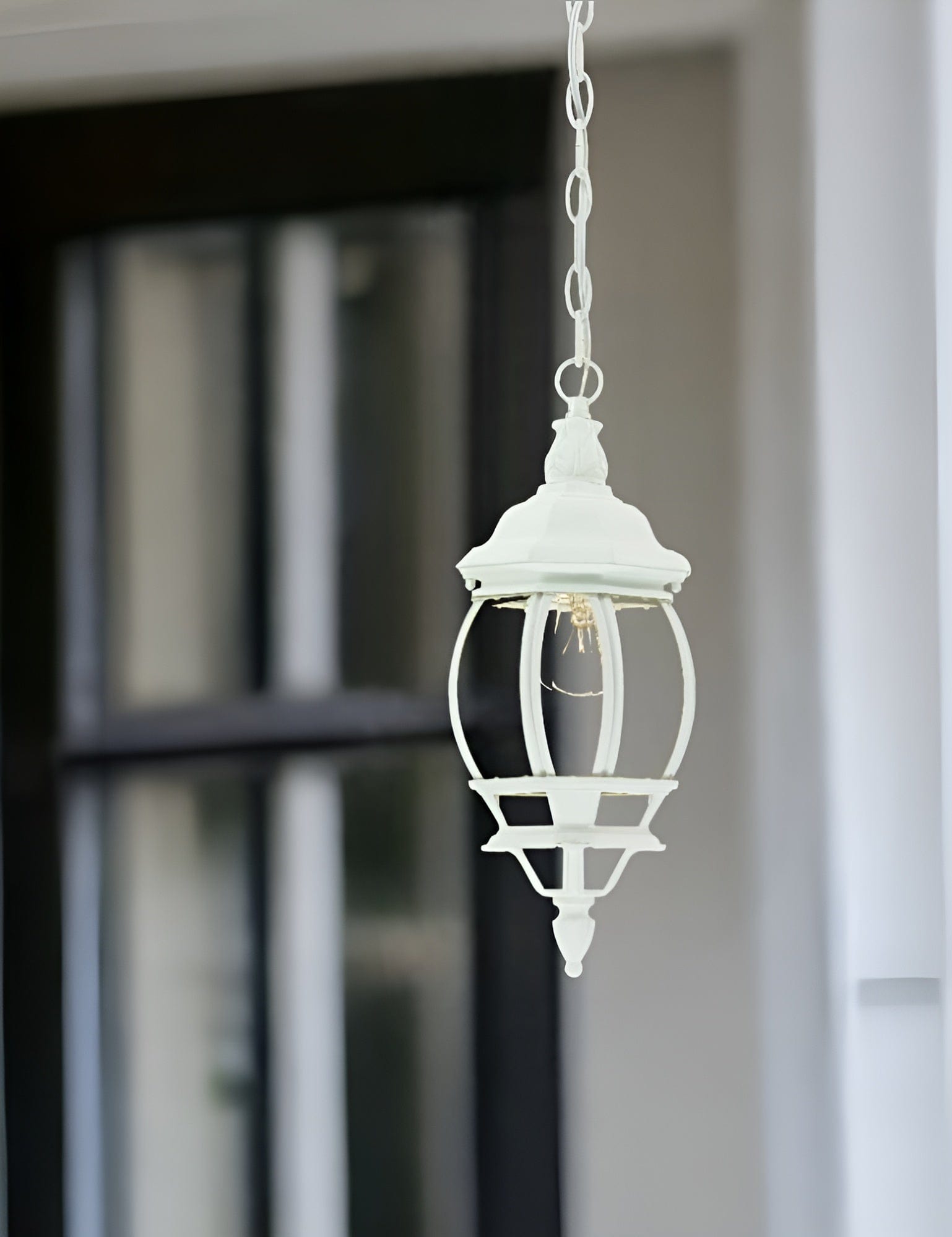 White Glass Globe Hanging Light