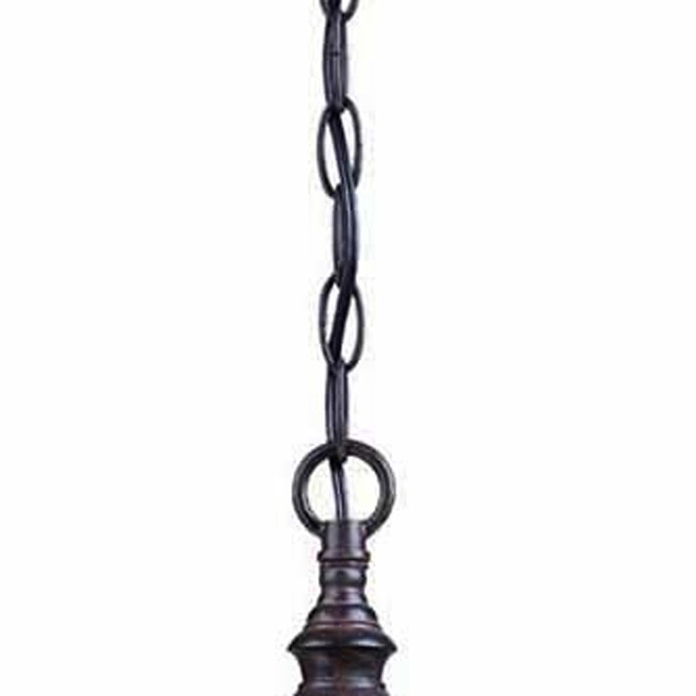 Three Light Dark Brown Eastern Lantern Hanging Light