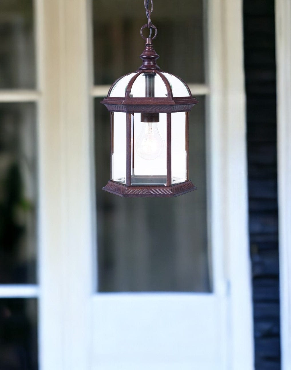 Dark Brown Cage Hanging Light - Homeroots