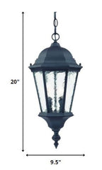 Two Light Matte Black Carousel Lantern Hanging Light